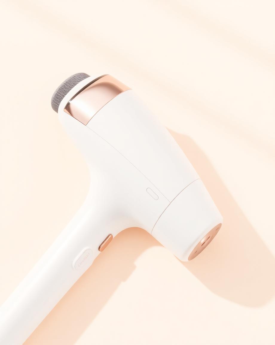 Depiladora IPL blanca con detalles rose gold (imagen de referencia)